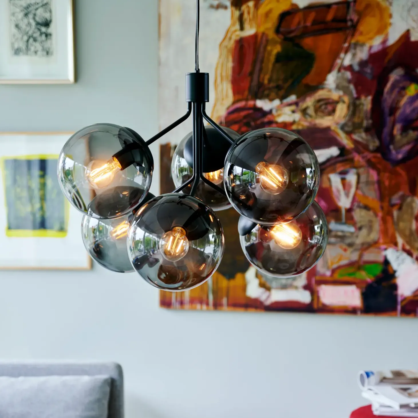 Nordlux Ivona 6-spot pendel sort