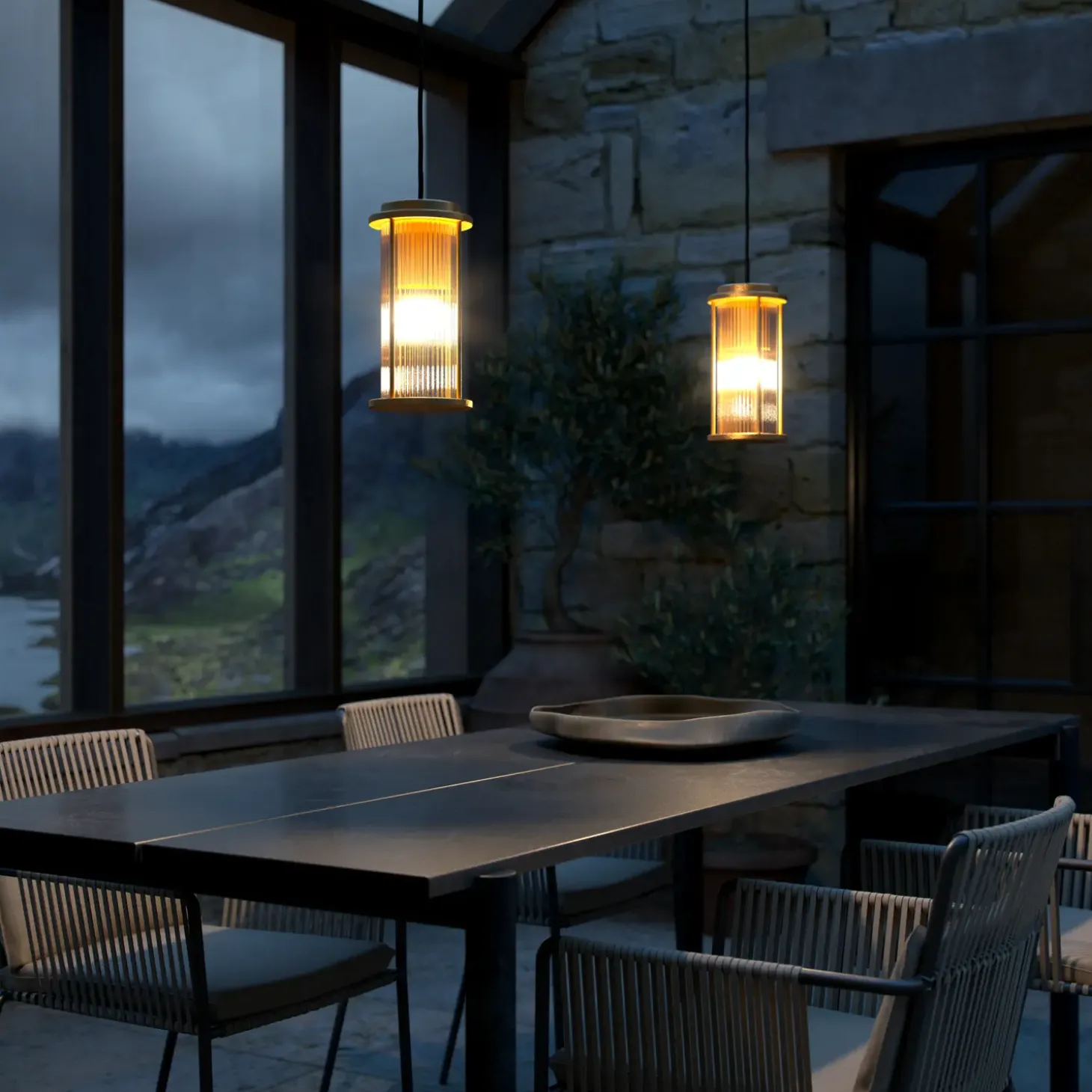 Nordlux Linton udendørs pendel messing