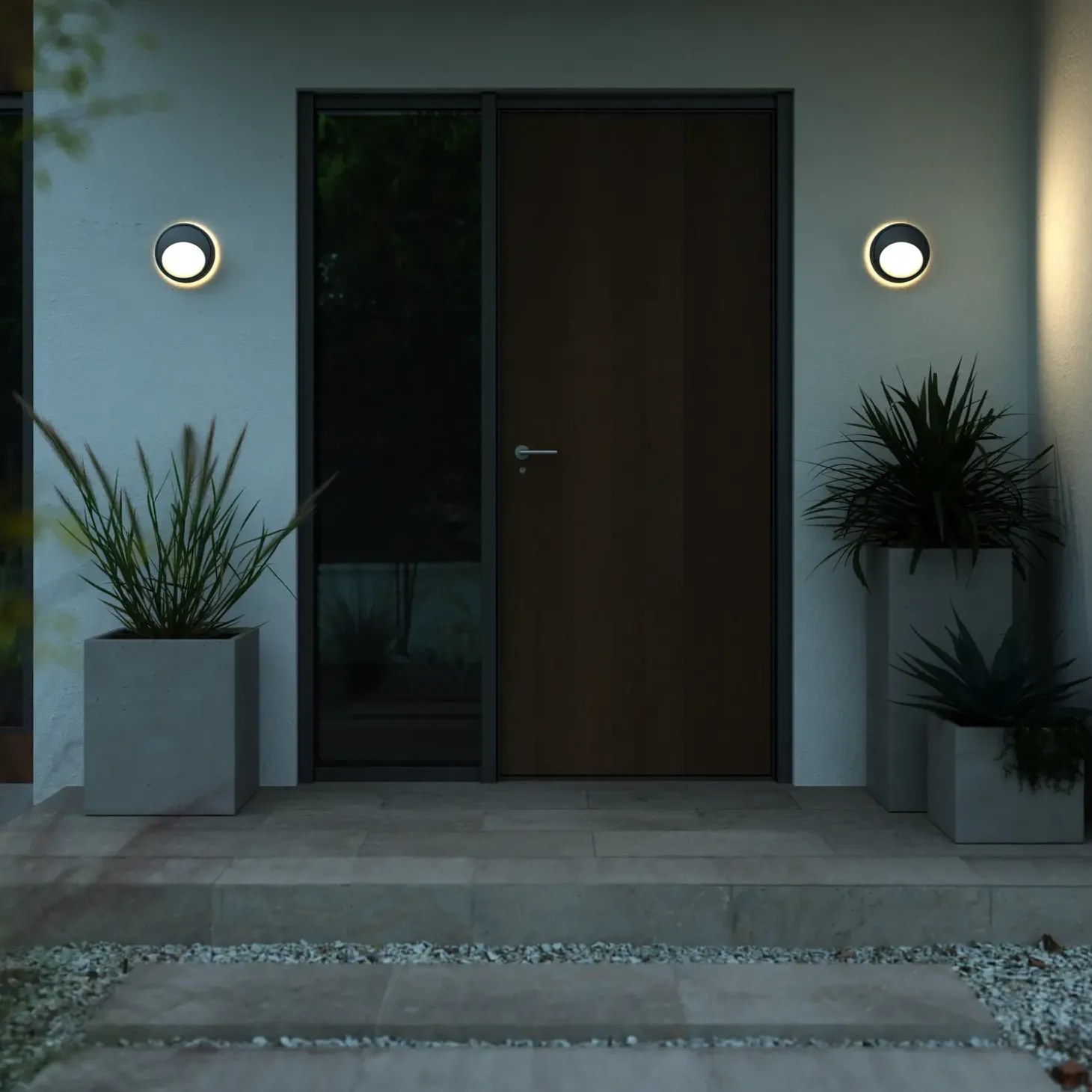 Nordlux Oliver udendørs rund væglampe sort