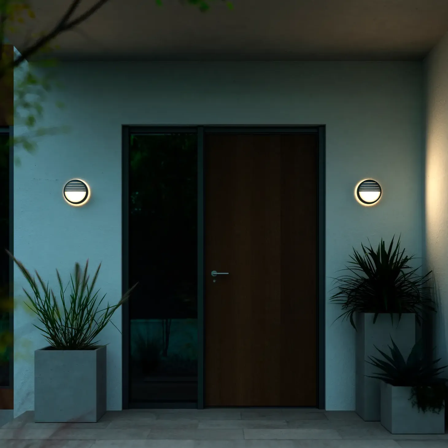 Nordlux Oliver udendørs rund væglampe sort