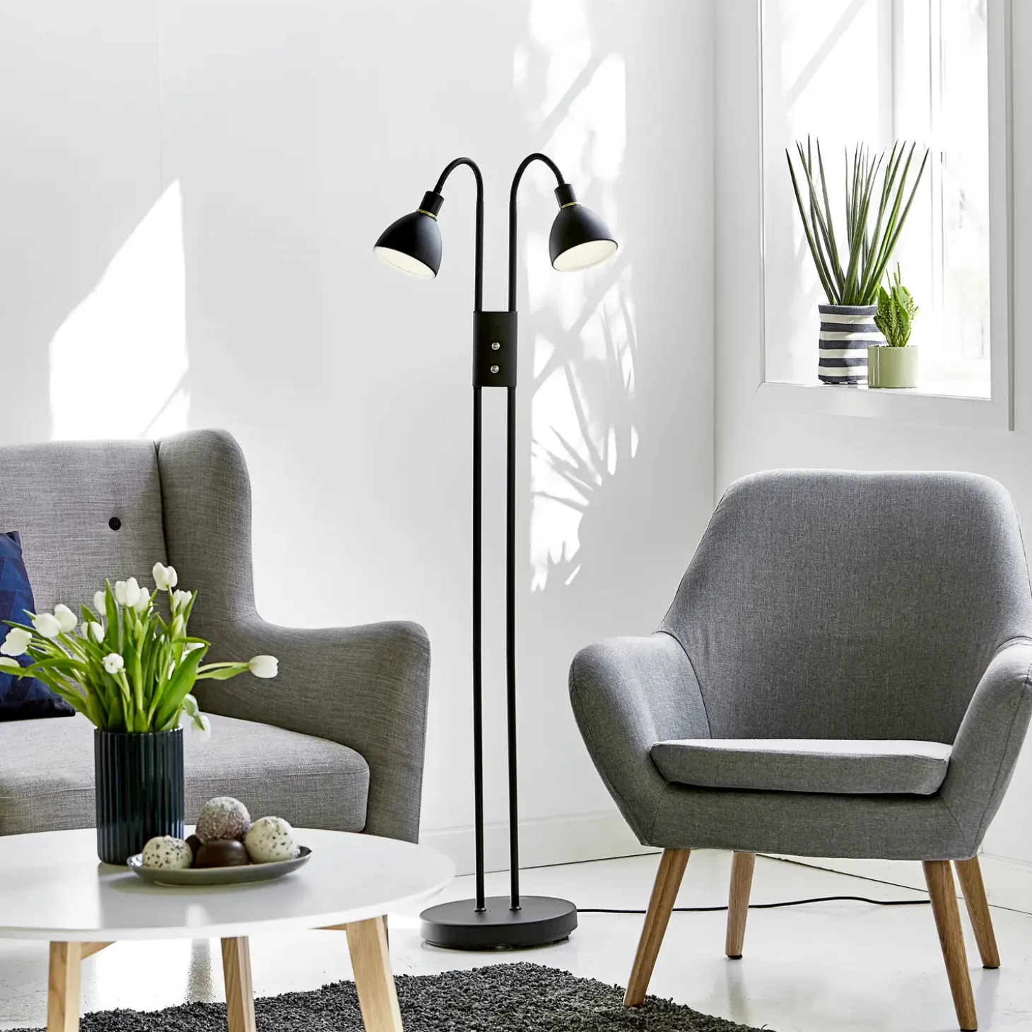 Nordlux Ray gulvlampe med dæmper sort
