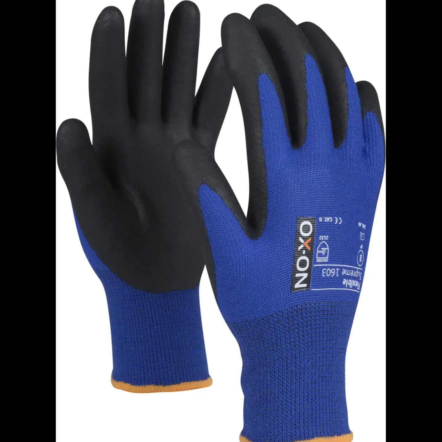 OX-ON Flexible Supreme 1603 handske sort/blå str. CE 11