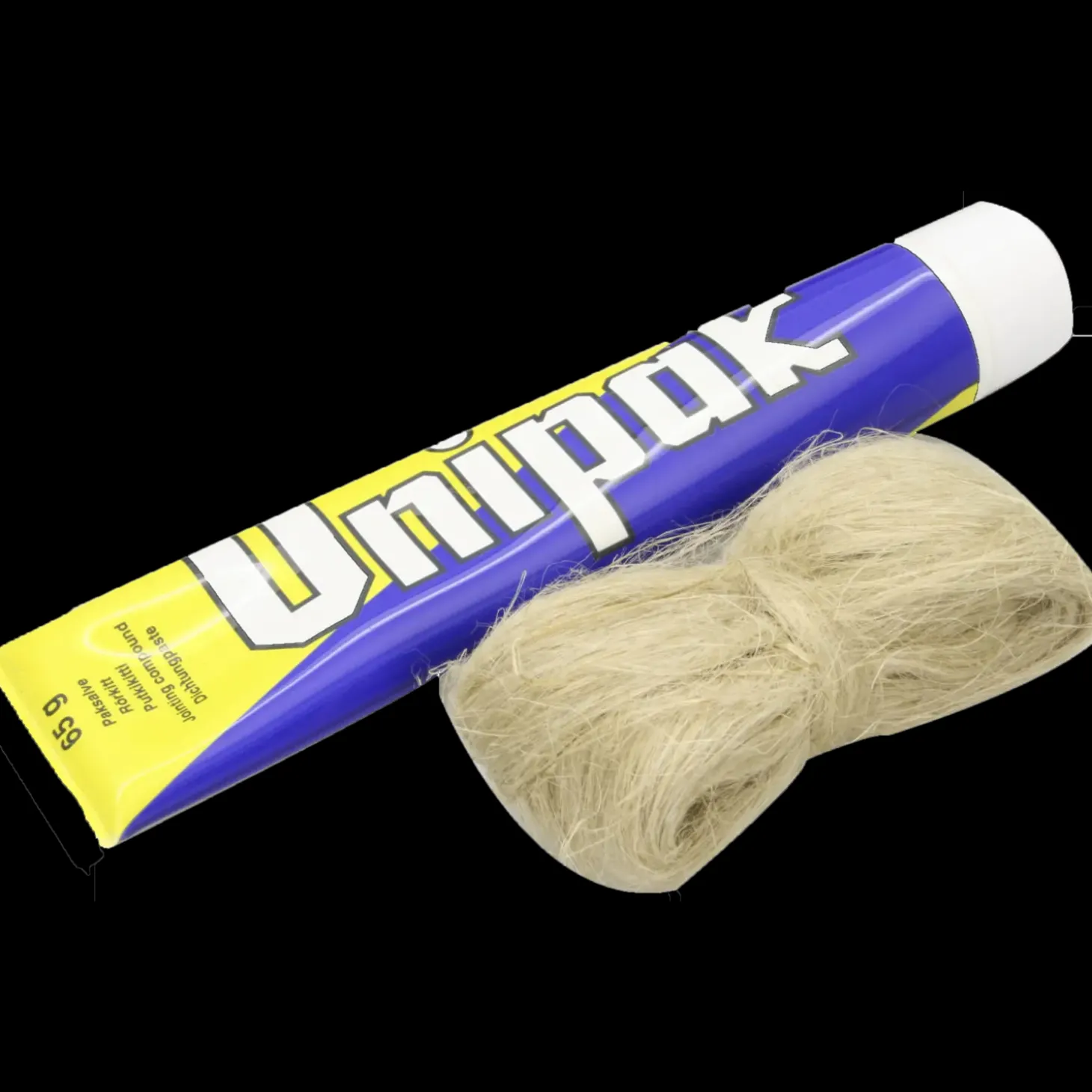 Paksalve i tube og pakgarn på rulle