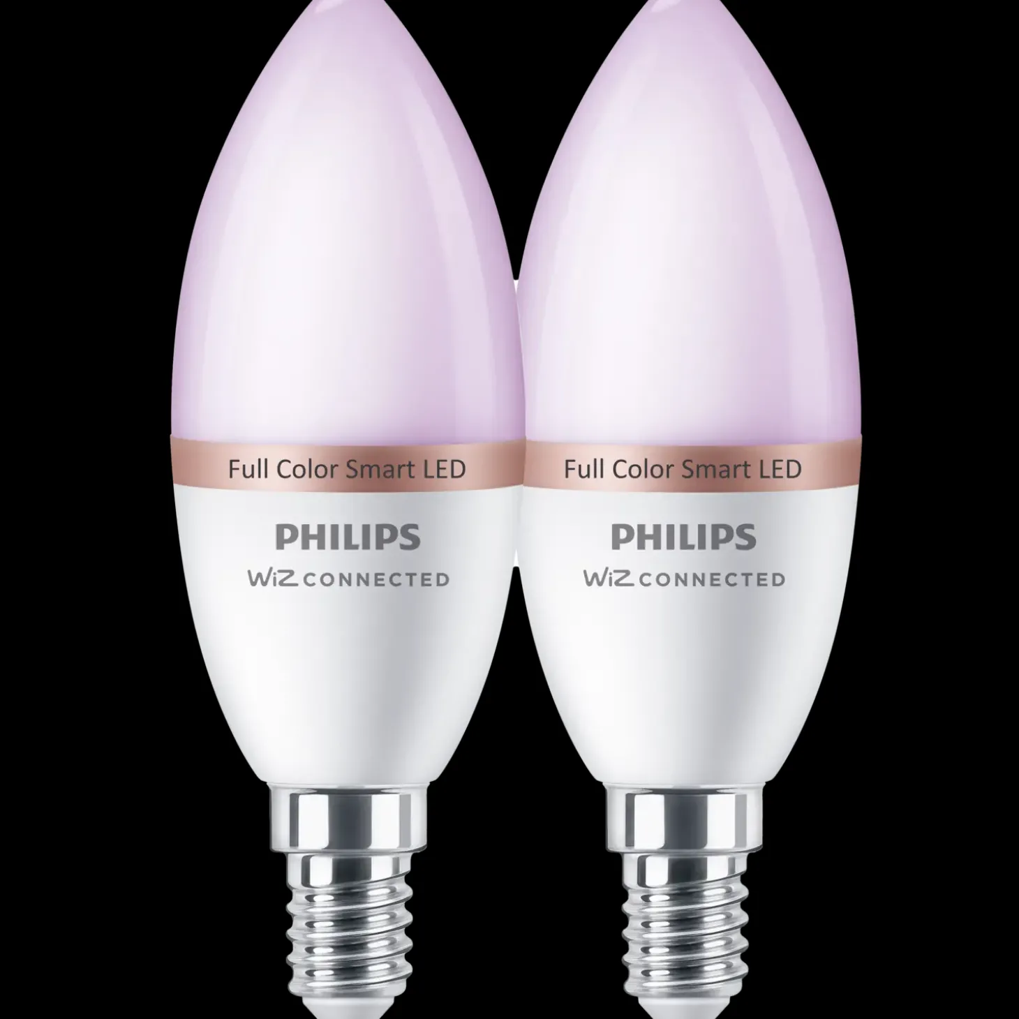 Philips Smart LED farve kertepære E14 4,9W C37 2-pak