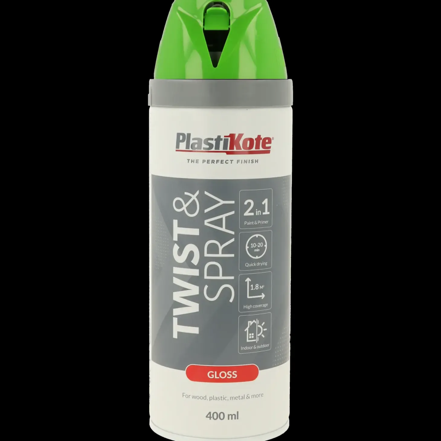 Plasti-Kote twist spraymaling 400 ml blank grøn