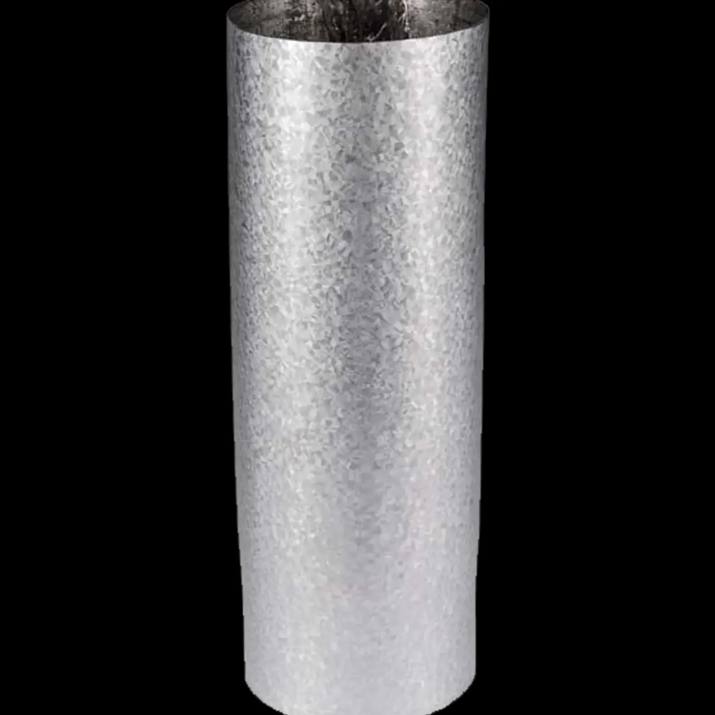 Plastmo sokkelknæ lige nedførsel 75 mm aluzink