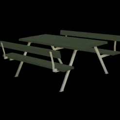 Plus Alpha bord- og bænkesæt med 2 ryglæn trykimprægneret, 177 cm