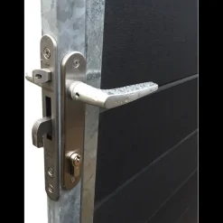 Plus Artura enkeltlåge m/stålstolpe højrehængt 115x95 cm skifergrå
