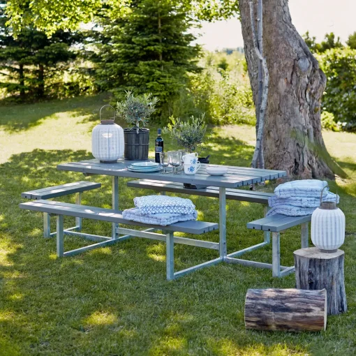 Plus Basic bord/bænkesæt med 2 påbygninger 260 cm trykimp