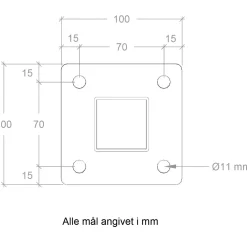 Plus Basic Gelændersystem  90x98 cm Varmgalv.