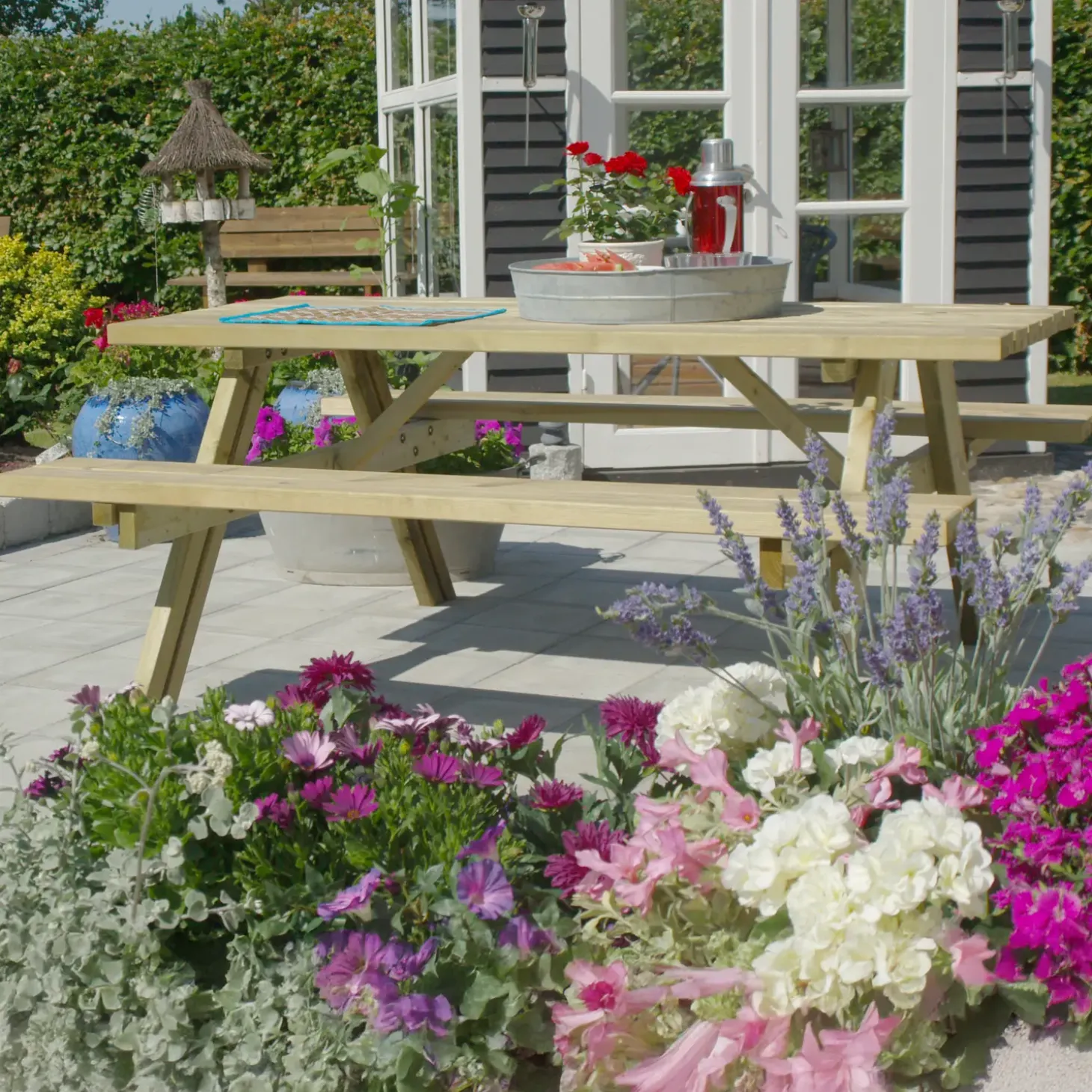 Plus bord- og bænkesæt trykimprægneret A/B, 177 cm