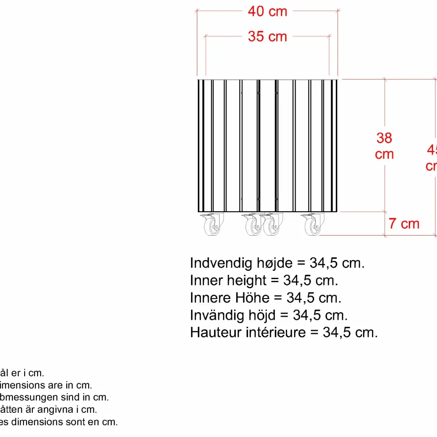PLUS Circle plantekasse Sort Ø40/45 cm