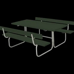 Plus Classic bord/bænkesæt med 2 ryglæn 177 cm sort