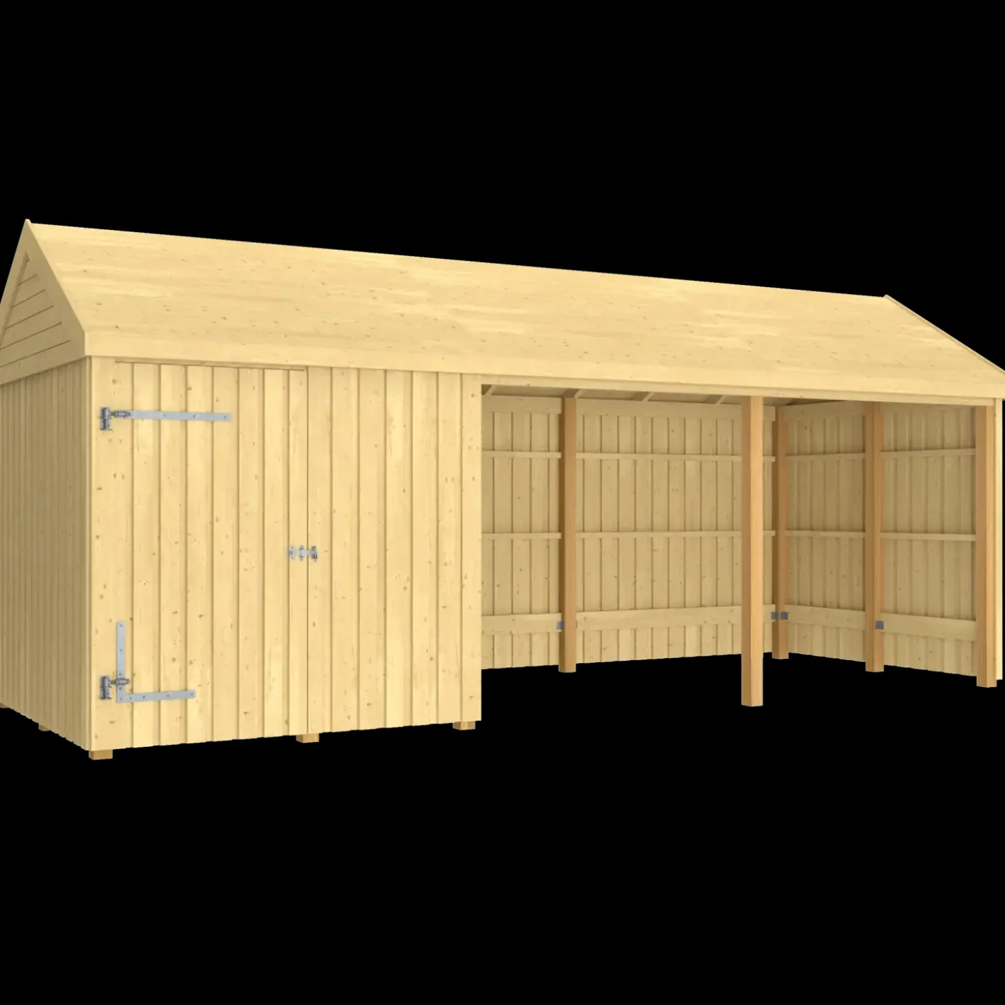 Plus Classic Multi Havehus 14,5 m² 3 moduler m/enkeltdør og åben front