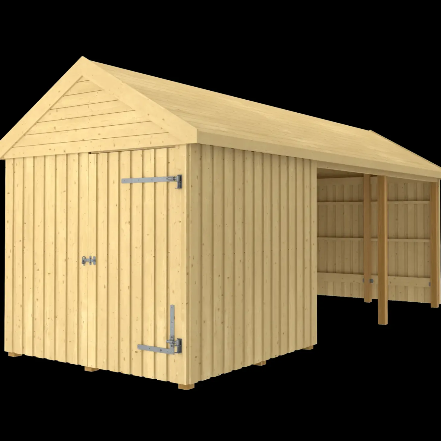 Plus Classic Multi Havehus 14,5 m² 3 moduler m/enkeltdør og åben front