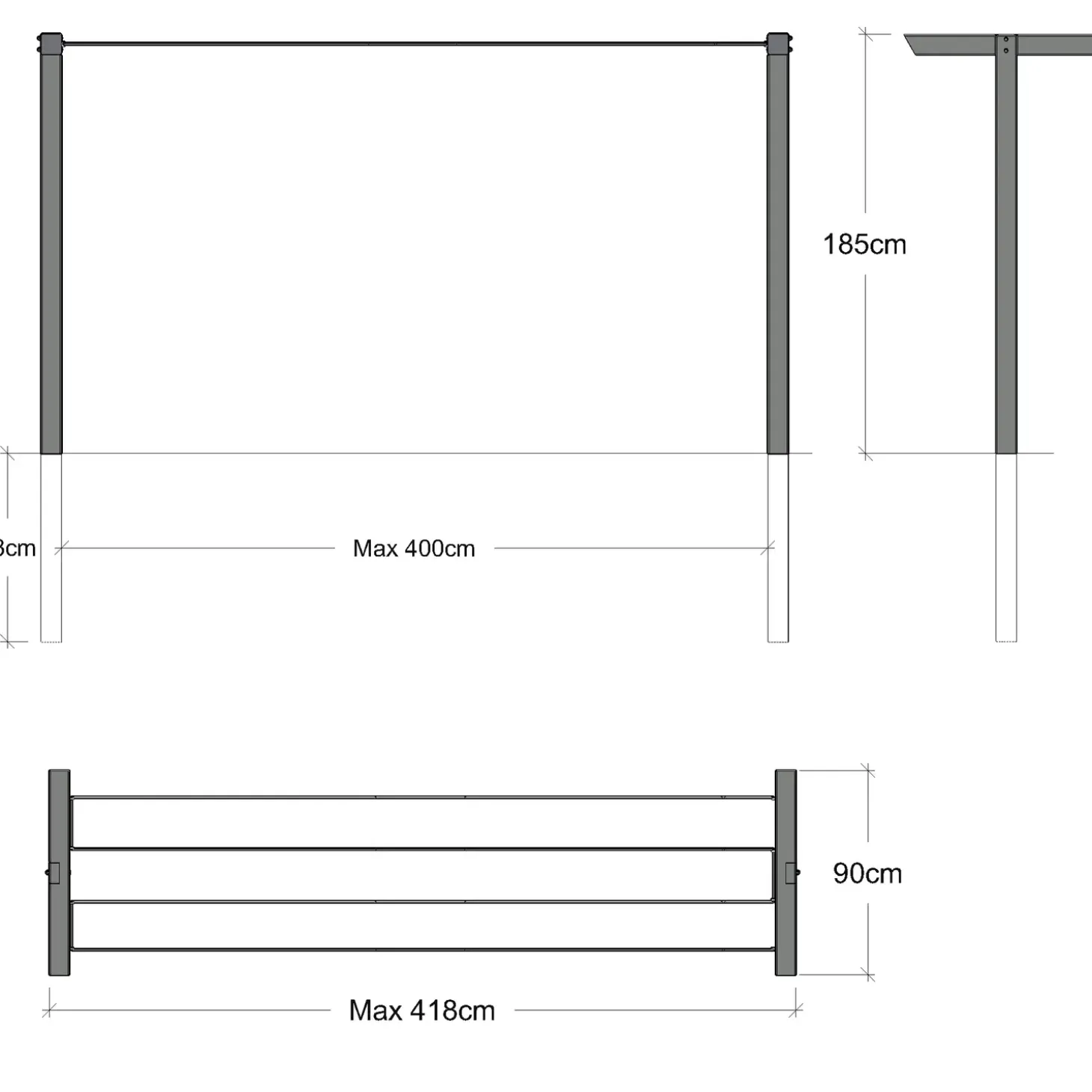 Plus classic tørrestativ 90x185x400 cm sort