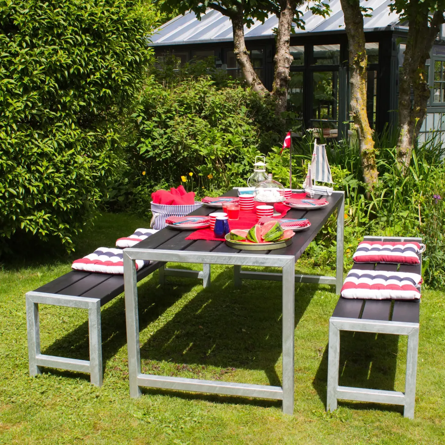 Plus Country dobbeltlåge 300x98 cm sort