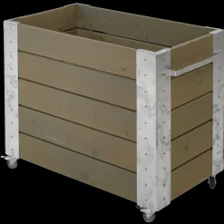 Plus Cubic blomsterkasse med hjul 87x50x45 cm gråbrun