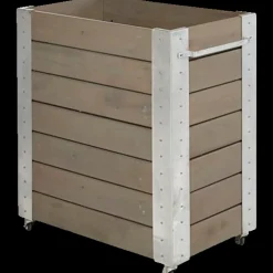 Plus Cubic blomsterkasse med hjul 87x50x45 cm gråbrun