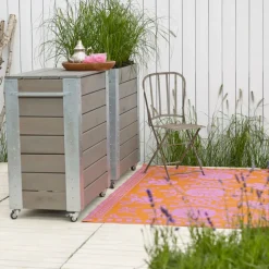 Plus Cubic blomsterkasse med hjul 87x50x45 cm gråbrun