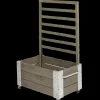 Plus Cubic blomsterkasse med espalier og hjul 87x50x130 cm gråbrun