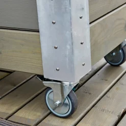 Plus Cubic blomsterkasse med espalier og hjul 87x50x130 cm gråbrun