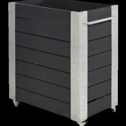 Plus Cubic blomsterkasse med hjul 87x50x45 cm sort