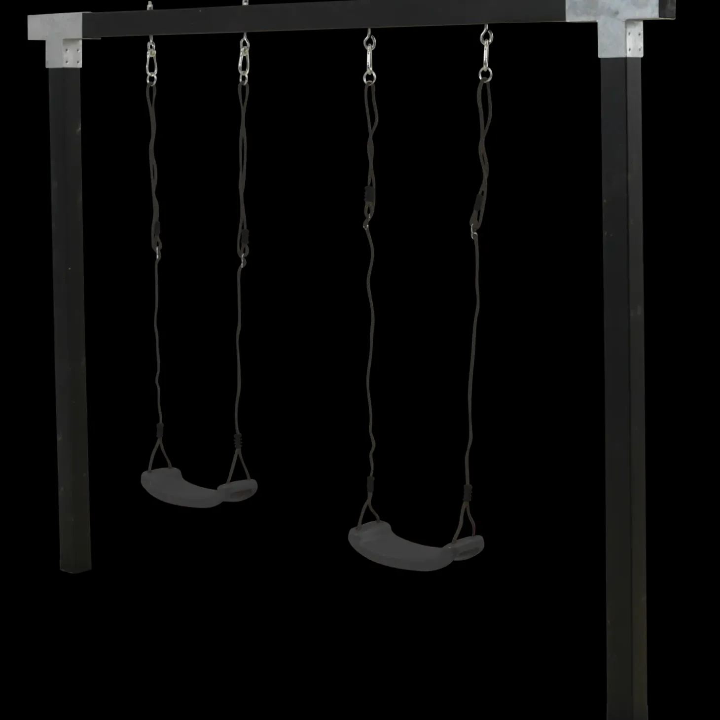 Plus Cubic Gyngestativ inkl. 2 gråsorte gyngesæder sort