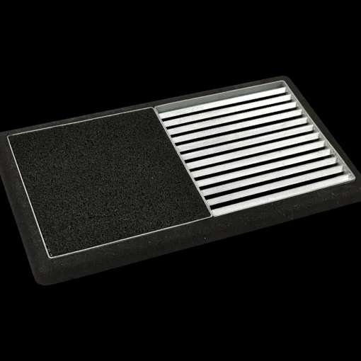 Plus Cubic rist m/sort måtte/gummiramme - 88x48x4 cm
