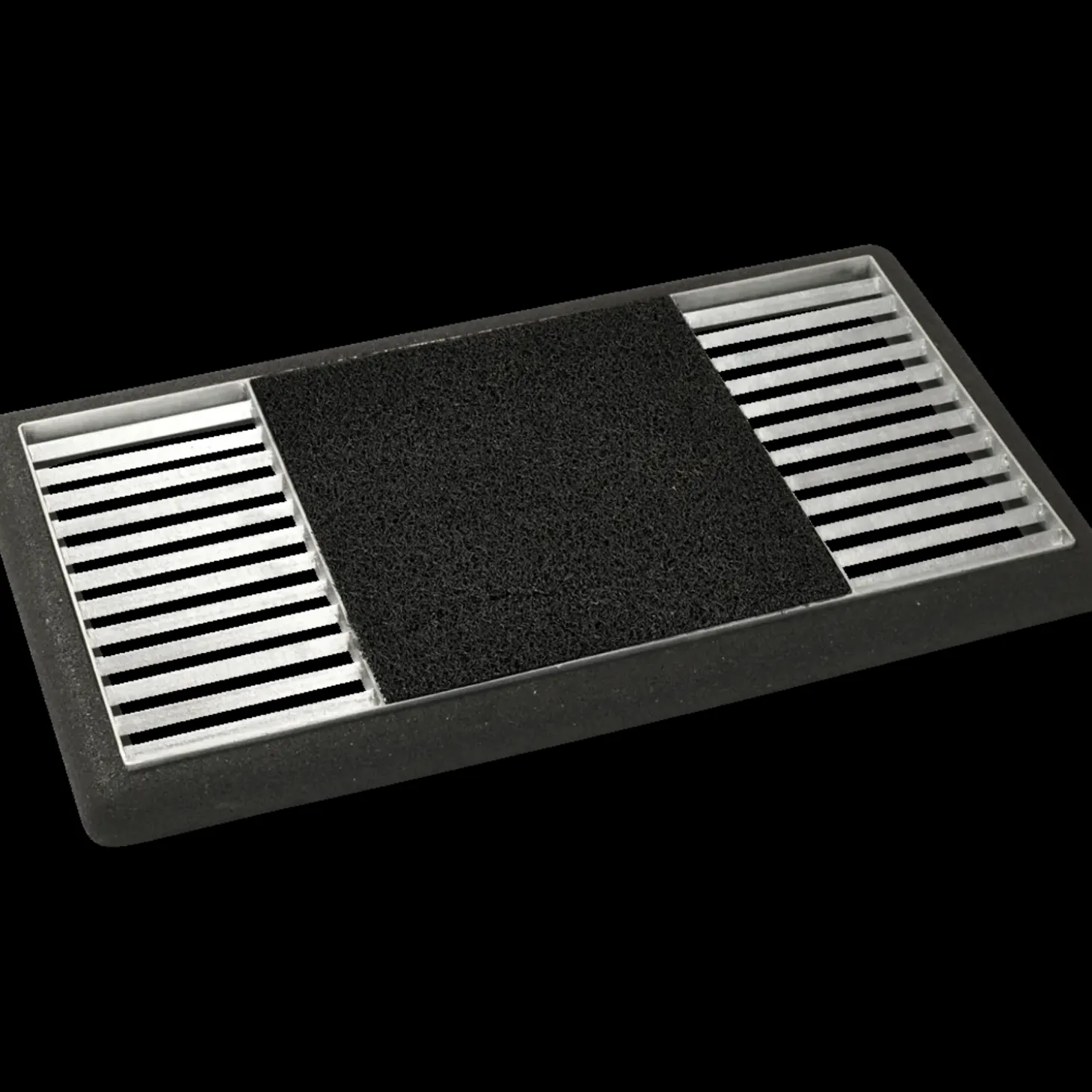 Plus Cubic rist m/sort måtte/gummiramme - 88x48x4 cm