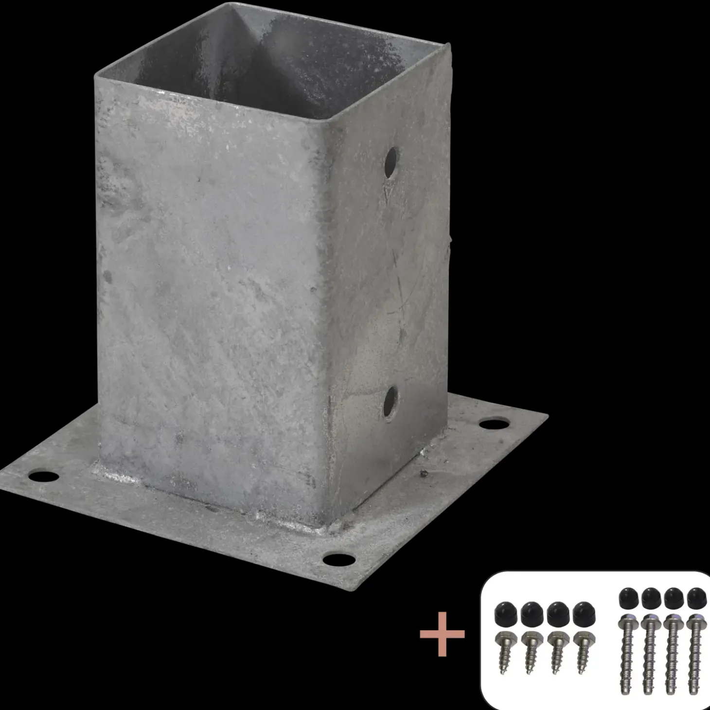 Plus Cubic Stolpefod 9x9 cm stolper til fundament m/skruer