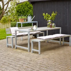 Plus Cubic/PIPE bænk inkl. beslag 120 cm gråbrun