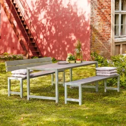 Plus Cubic/PIPE bænk inkl. beslag 120 cm gråbrun