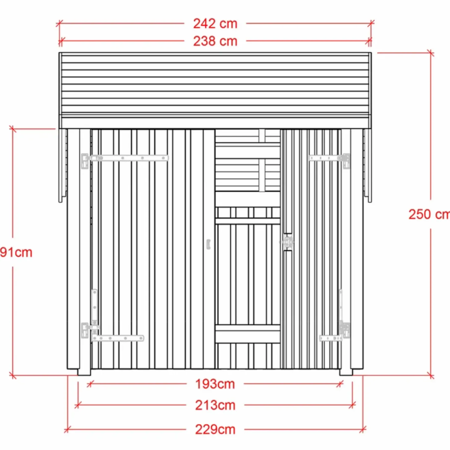 Plus cykelskur 5,7 m² 1 modul med dobbeltdør