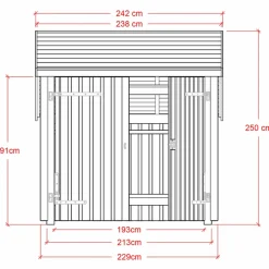 Plus cykelskur 5,7 m² 1 modul med dobbeltdør