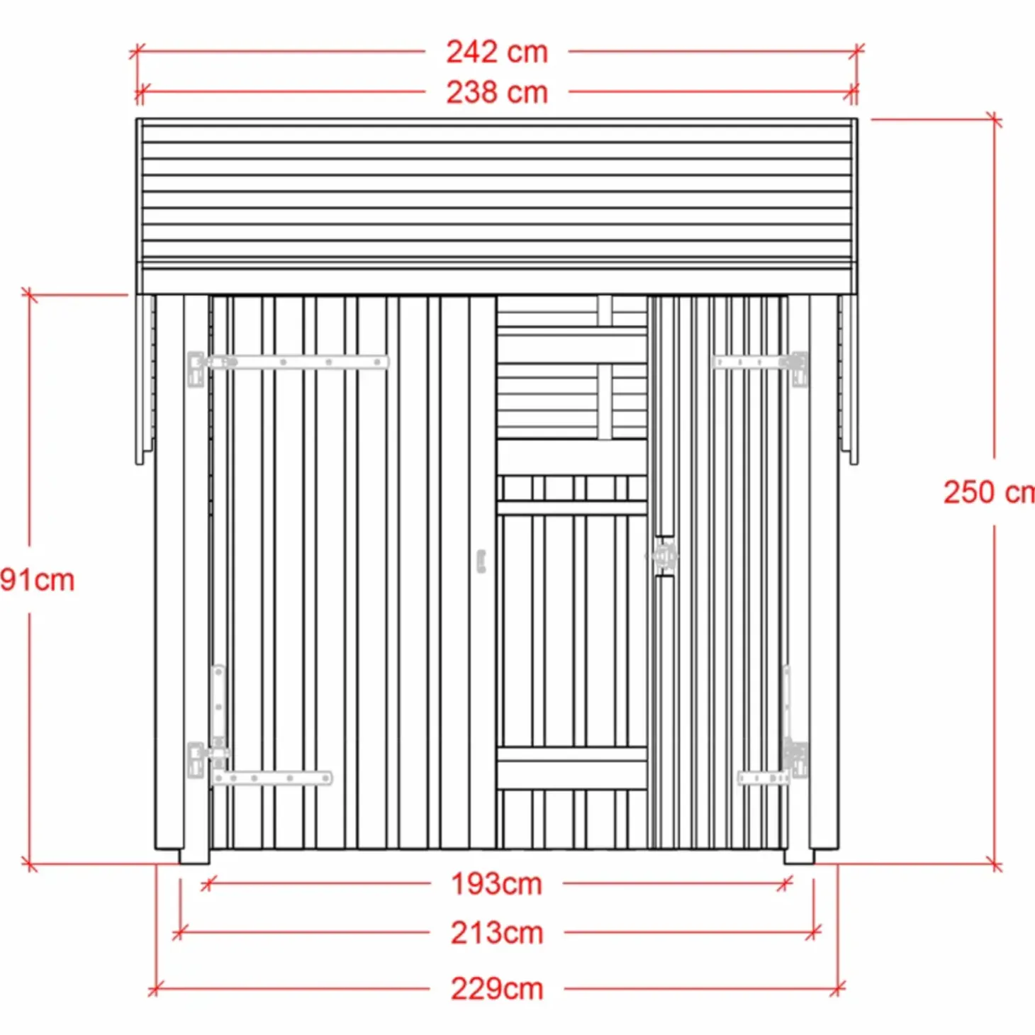 Plus cykelskur 5,7 m² 1 modul med dobbeltdør
