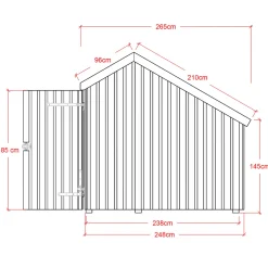 Plus cykelskur 5,7 m² 1 modul med åben front