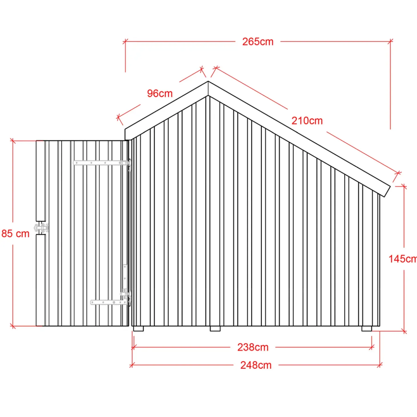 Plus cykelskur 5,7 m² 1 modul med åben front