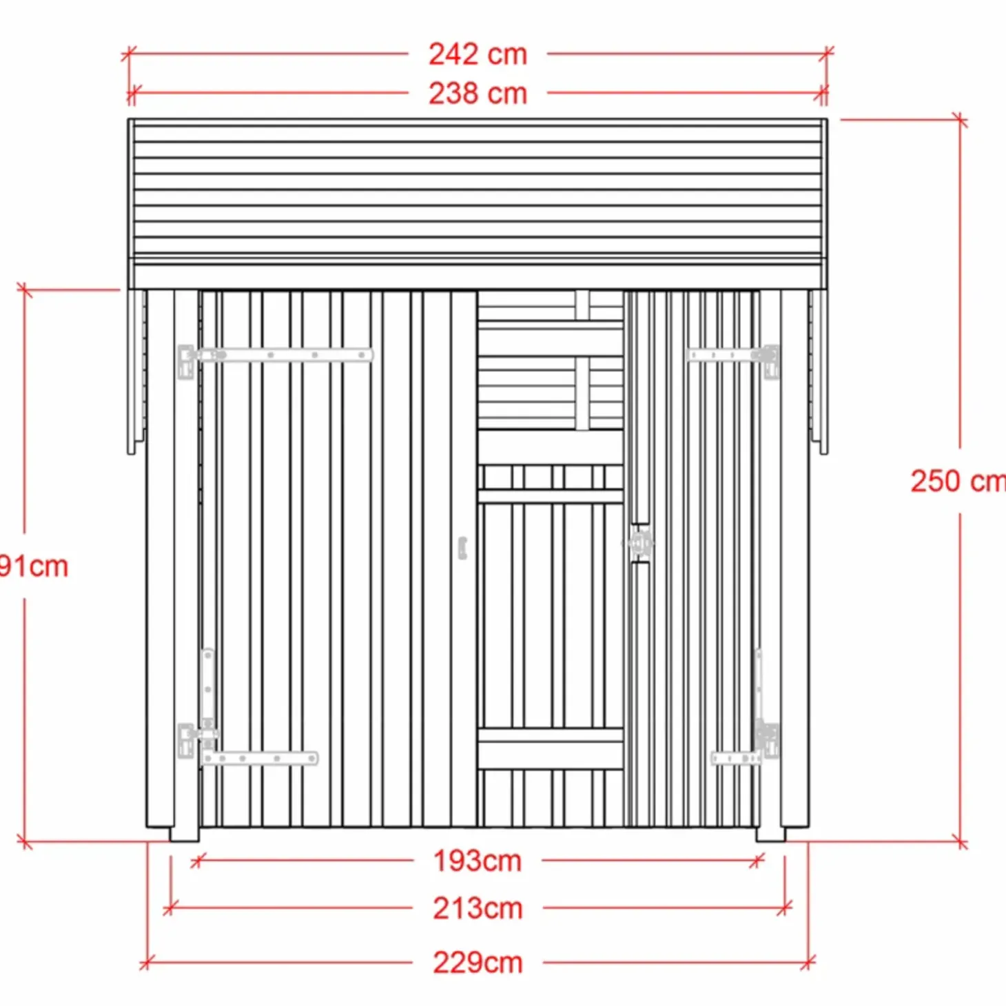 Plus cykelskur 5,7 m² 1 modul med åben front