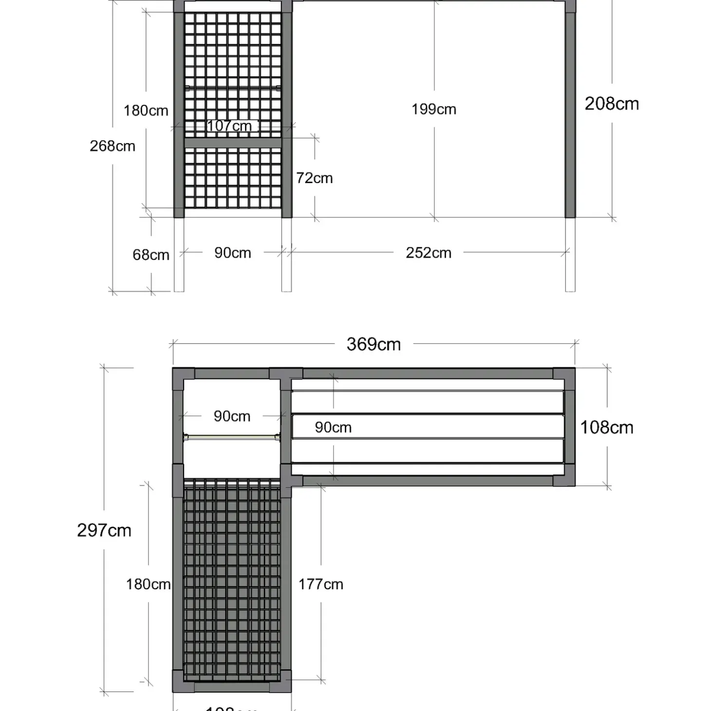 Plus daylife med stålespalier modul 4 sort