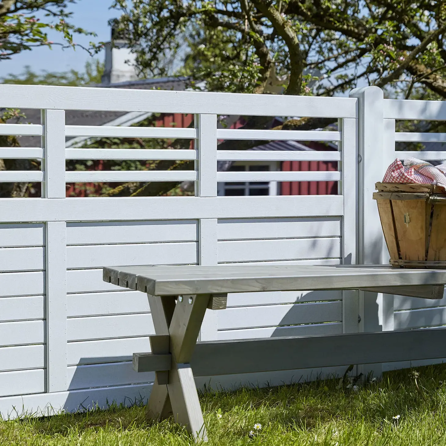 Plus Decora hegn 180x95 cm hvid