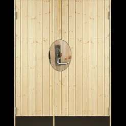 Plus dobbelt udhusdør panel inkl. karm/montagesæt HU 127,8x197,8 cm