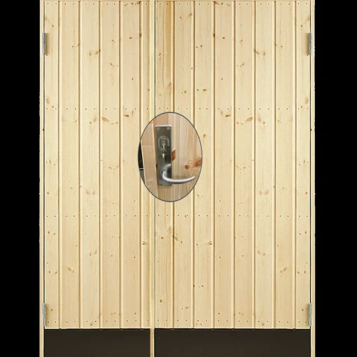 Plus dobbelt udhusdør panel inkl. karm/montagesæt HU 127,8x197,8 cm
