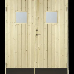 Plus dobbeltudhusdør panel med vindue inkl. karm HU 151,2x187,8 cm
