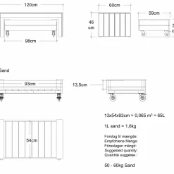 PLUS Fun bænk og multikasse m/hjul 120 cm
