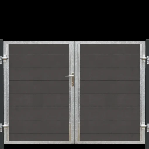 Plus Futura dobbeltlåge m/stålstolpe venstrehængt 197x145 cm gråsort