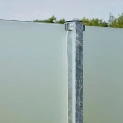 Plus Futura dobbeltlåge m/stålstolpe venstrehængt 197x145 cm gråsort