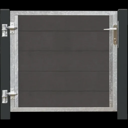 Plus Futura enkeltlåge m/stålstolpe venstrehængt 99x91 cm gråsort