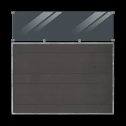 Plus Futura komposithegn m/glas 180x144 cm skifergrå