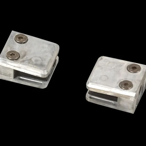 Plus glasbeslag t/firkantede stopler og lamineret glas 2 stk zink